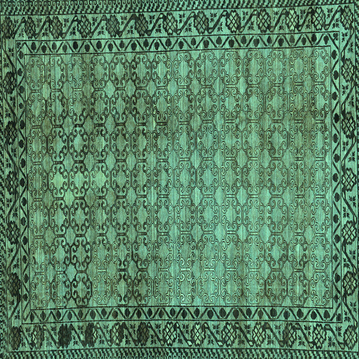 Square Southwestern Turquoise Country Rug, abs303turq