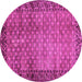 Round Machine Washable Southwestern Pink Country Rug, wshabs303pnk