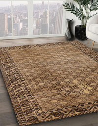 Abstract Sangria Brown Southwestern Rug, abs303