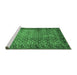 Sideview of Machine Washable Southwestern Emerald Green Country Area Rugs, wshabs303emgrn