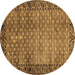 Round Southwestern Brown Country Rug, abs303brn