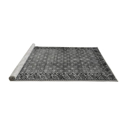 Sideview of Machine Washable Southwestern Gray Country Rug, wshabs303gry