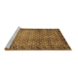 Sideview of Machine Washable Southwestern Brown Country Rug, wshabs303brn