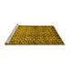 Sideview of Machine Washable Southwestern Yellow Country Rug, wshabs303yw