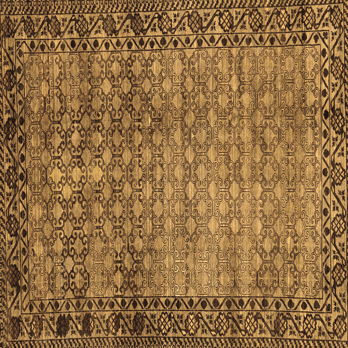 Square Southwestern Brown Country Rug, abs303brn