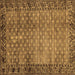 Square Southwestern Brown Country Rug, abs303brn