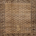 Square Abstract Sangria Brown Southwestern Rug, abs303