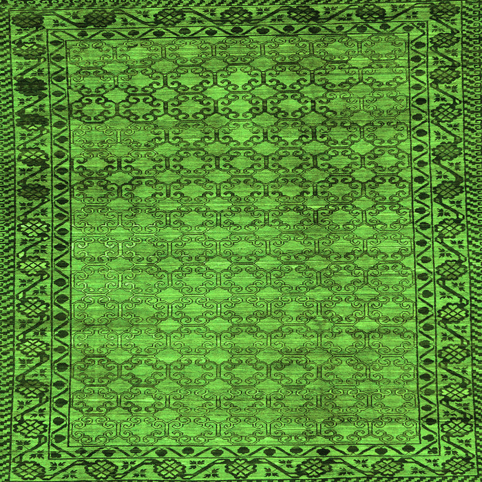 Square Southwestern Green Country Rug, abs303grn