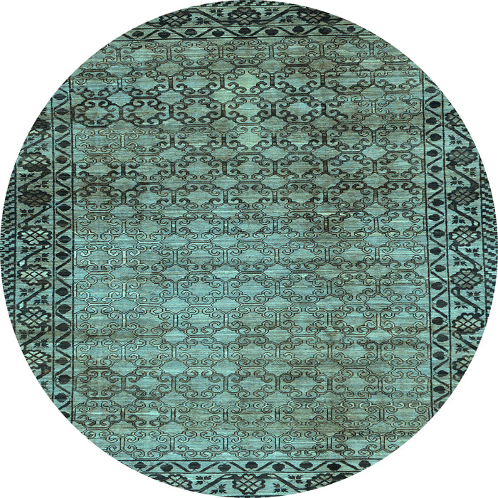 Round Southwestern Light Blue Country Rug, abs303lblu