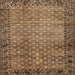 Square Machine Washable Abstract Sangria Brown Rug, wshabs303