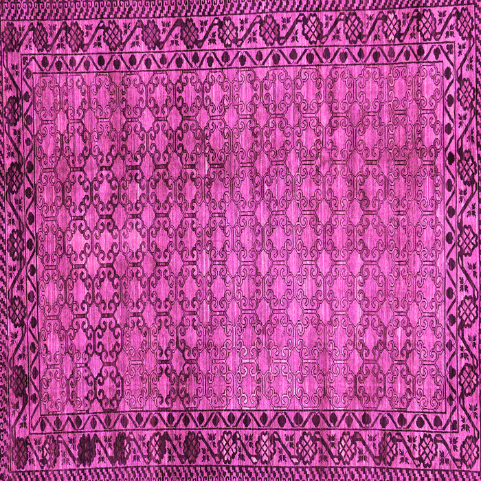 Square Machine Washable Southwestern Pink Country Rug, wshabs303pnk
