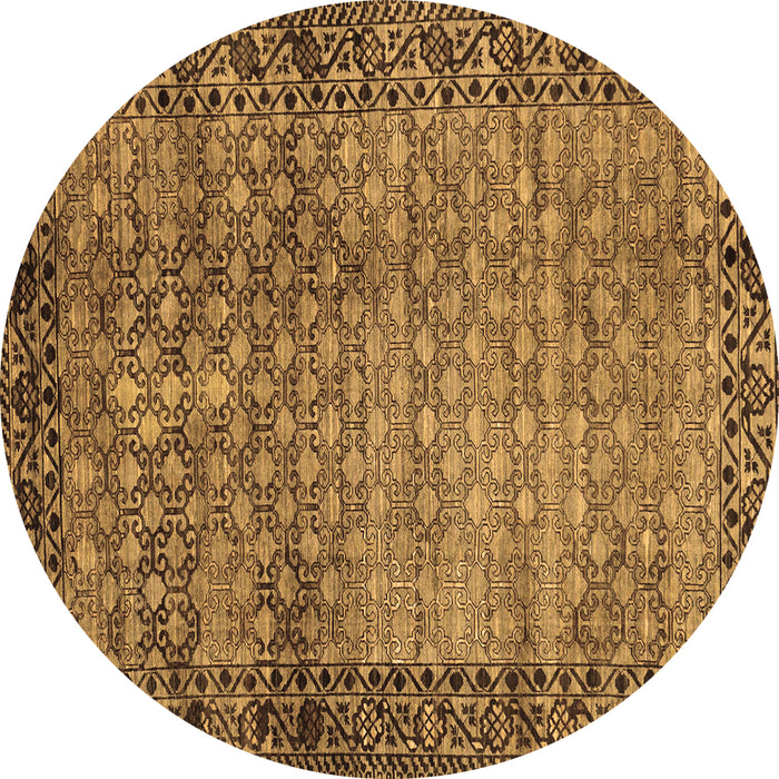 Round Machine Washable Southwestern Brown Country Rug, wshabs303brn
