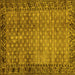 Square Machine Washable Southwestern Yellow Country Rug, wshabs303yw