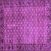 Square Machine Washable Southwestern Purple Country Area Rugs, wshabs303pur