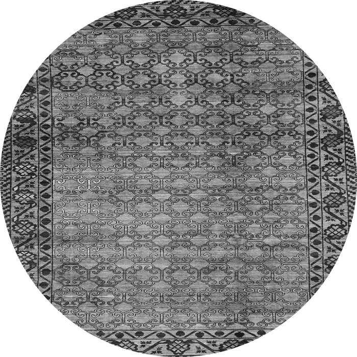 Round Machine Washable Southwestern Gray Country Rug, wshabs303gry
