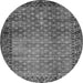 Round Machine Washable Southwestern Gray Country Rug, wshabs303gry