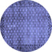 Round Southwestern Blue Country Rug, abs303blu