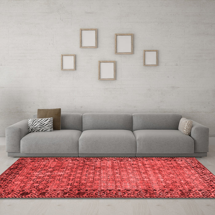 Country Red Washable Rugs