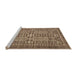 Sideview of Machine Washable Abstract Light Copper Gold Rug, wshabs304