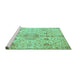 Sideview of Machine Washable Oriental Turquoise Traditional Area Rugs, wshabs3040turq