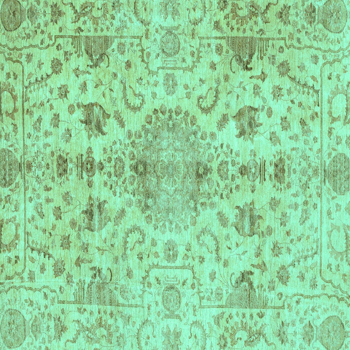 Square Oriental Turquoise Traditional Rug, abs3040turq
