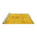 Sideview of Machine Washable Oriental Yellow Traditional Rug, wshabs3040yw