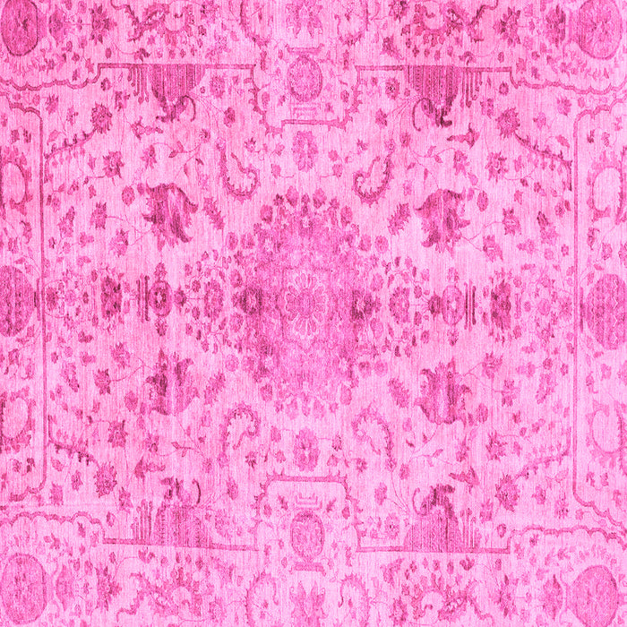 Square Machine Washable Oriental Pink Traditional Rug, wshabs3040pnk