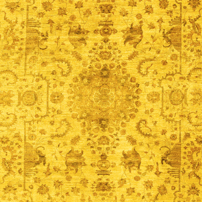 Machine Washable Oriental Yellow Traditional Rug, wshabs3040yw