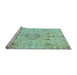 Sideview of Machine Washable Oriental Light Blue Traditional Rug, wshabs3040lblu