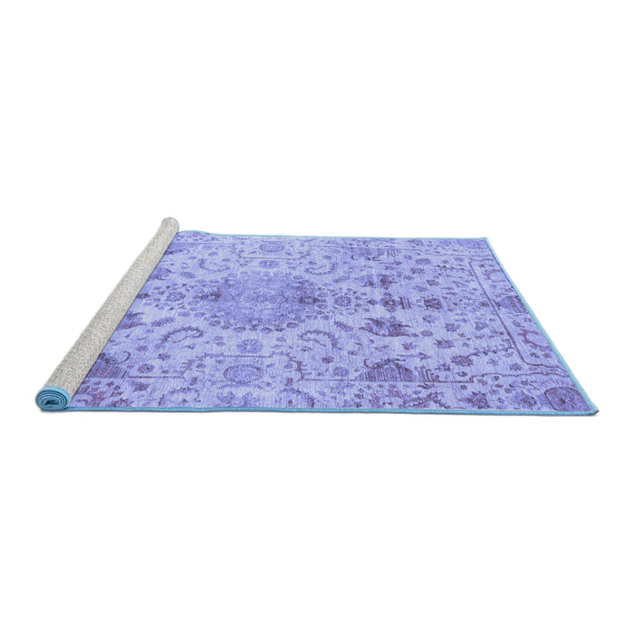 Sideview of Machine Washable Oriental Blue Traditional Rug, wshabs3040blu