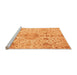 Sideview of Machine Washable Oriental Orange Traditional Area Rugs, wshabs3040org