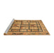 Sideview of Machine Washable Abstract Saddle Brown Rug, wshabs3041