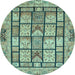 Round Abstract Light Blue Modern Rug, abs3041lblu