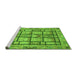 Sideview of Machine Washable Abstract Green Modern Area Rugs, wshabs3041grn