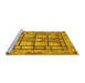 Sideview of Machine Washable Abstract Yellow Modern Rug, wshabs3041yw