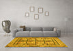 Machine Washable Abstract Yellow Modern Rug in a Living Room, wshabs3041yw