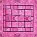 Square Machine Washable Abstract Pink Modern Rug, wshabs3041pnk