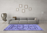 Machine Washable Abstract Blue Modern Rug, wshabs3041blu