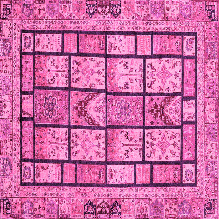 Square Abstract Pink Modern Rug, abs3041pnk