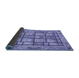 Sideview of Abstract Blue Modern Rug, abs3041blu