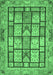 Machine Washable Abstract Emerald Green Modern Area Rugs, wshabs3041emgrn