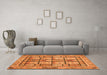 Machine Washable Abstract Orange Modern Area Rugs in a Living Room, wshabs3041org