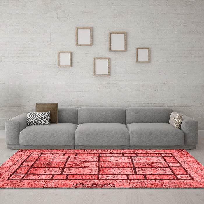 Modern Red Washable Rugs