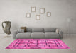 Machine Washable Abstract Pink Modern Rug in a Living Room, wshabs3041pnk