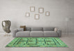 Machine Washable Abstract Turquoise Modern Area Rugs in a Living Room,, wshabs3041turq