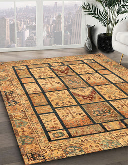 Machine Washable Abstract Saddle Brown Rug in a Family Room, wshabs3041