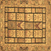 Square Machine Washable Abstract Brown Modern Rug, wshabs3041brn