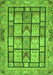 Machine Washable Abstract Green Modern Area Rugs, wshabs3041grn