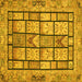 Square Abstract Yellow Modern Rug, abs3041yw