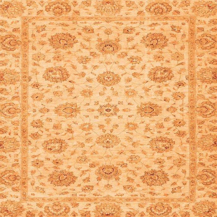 Square Machine Washable Oriental Orange Traditional Area Rugs, wshabs3042org